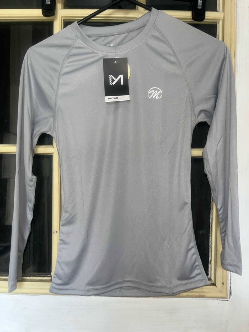 Meetwee Light Gray sun protection Long-Sleeve Athletic Top